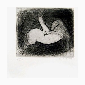 Caballo pequeño grabado en aguafuerte original de Marino Marini - 1950 1950