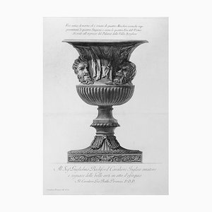 Vaso in marmo bianco che è ornato di quattro Maschere - Incisione 1778 1778