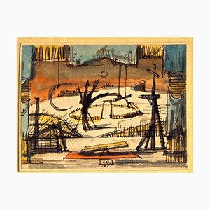 Study for a Scenography - Original Ink Drawing by Eugène Berman - 1966 1966