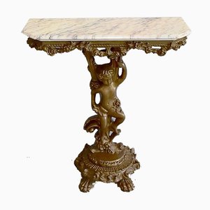 Small Antique Carved Console Table