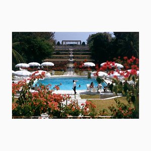 Ocean Club Oversize C Print Framed in White by Slim Aarons