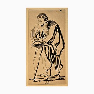 Philosopher - Original China Ink drawing by E. Berman - 1940 ca. 1940 ca.