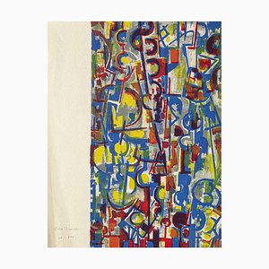 Abstract Composition - Original Scree Print and Lithograph by E. Brunori - 1955 1955