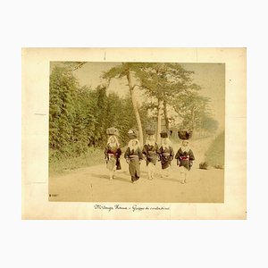 Japanese Country Women - Ancient Hand-Colored Albumen Print 1870/1890 1870/1890