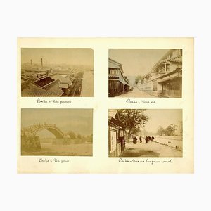 Ancient Views of Osaka - Hand-Colored Albumen Print 1870/1890 1870/1890