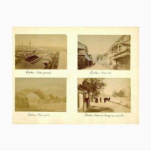 Vistas antiguas de Osaka - Alfalfa estampada a mano 1870/1890 1870/1890