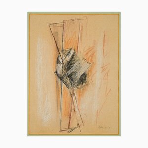Composición abstracta - Dibujo pastel original de Claudio Palmieri - 1989 1989