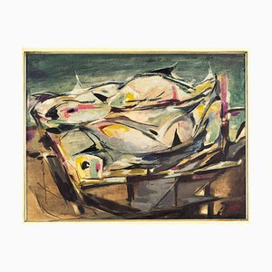 Abstract Composition - Original Öl auf Leinwand von E. De Tomi - 1950s 900