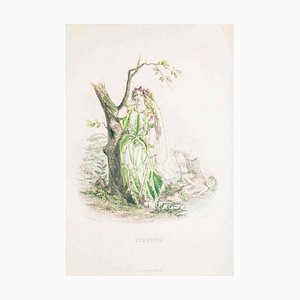 Litografia Verveine - Les Fleurs Animées Vol.II di JJ Grandville - 1847 1847