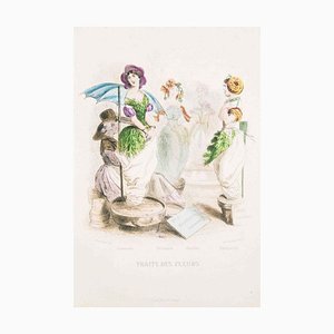 Traite des Fleurs - Les Fleurs Animées Vol.II - Litho de JJ Grandville - 1847 1847