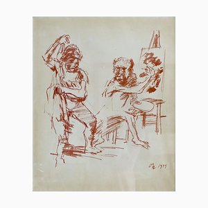 Painter and Model - Oskar Kokoschka - Original Lithograph 1959 1959