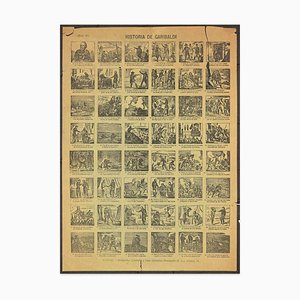 Historia de Garibaldi - Groupe de 48 Gravures sur Bois Originales - Fin 19ème Siècle Fin 19ème Siècle