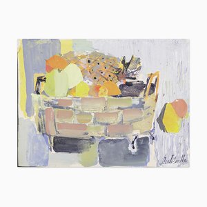Still Life - Acrylic Painting on Canson Paper by C. Dechezelle - 1970s 1970s