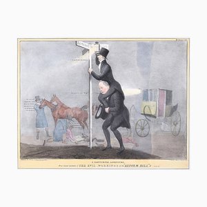 A Nocturnal Adventure – Reform Bill! - Lithograph by J. Doyle - 1831 1831