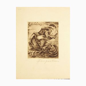 Ex Libris Ernest Monteux - Etching by M. Fingesten - 1930s 1930s