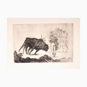 Corrida - Original Etching by R. Tommasi Ferroni - 1960s 1960s