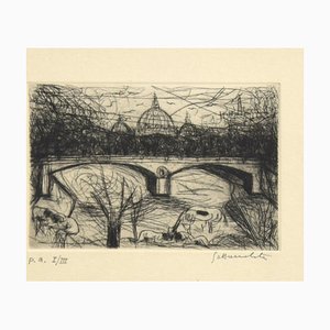 St Peter's View - Original Etching by N. Gattamelata - Late 20th Century Late 20th Century