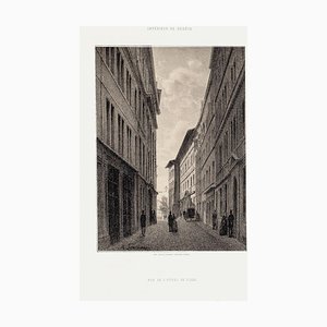 Lithographie Genève, Rue De L'Hôtel De Ville par A. Fontanesi - 1854 1854