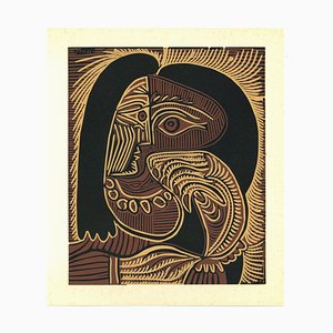 Femme au Collier - Reproduction de Linogravure d'Après Pablo Picasso - 1962 1962