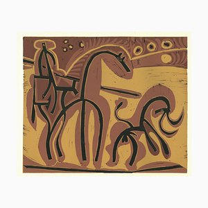 Picador et Taureau - Reproduktion von Linocut nach Pablo Picasso - 1962 1962