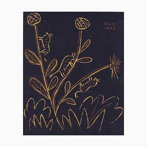 Plante aux Toritos - Reproduction de Linogravure d'Après Pablo Picasso - 1962 1962