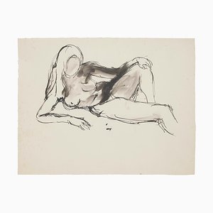8 Original Nude Pen, Pencil and China Ink Drawings by French Master 20th Century Mid 20th Century