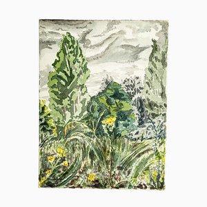 Green Landscape - Original Watercolor by Jean Chapin - 1920s 1920s