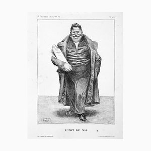 Lithographie M. Pot de Naz - Original par Honoré Daumier - 1833 1833