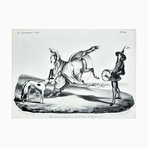 La Jument du Prince et le chien de la Princesse- Lithograph by H. Daumier - 1834 1834