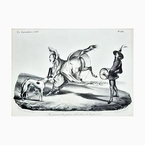 Lithographie La Jument du Prince et le Chien de la Princesse par H. Daumier - 1834 1834