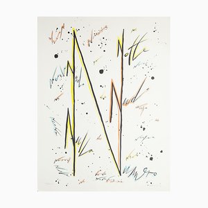 Letter N - Variation - Hand-Colored Lithograph by Raphael Alberti - 1972 1972