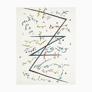 Lithographie Lettre Z Colorée à la Main par Raphael Alberti - 1972 1972