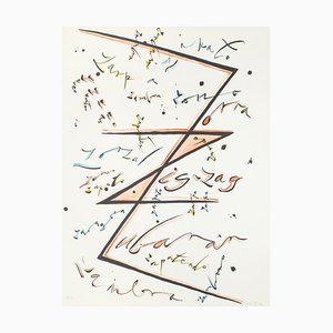 Letter Z Orange - Hand-Colored Lithograph by Raphael Alberti - 1972 1972