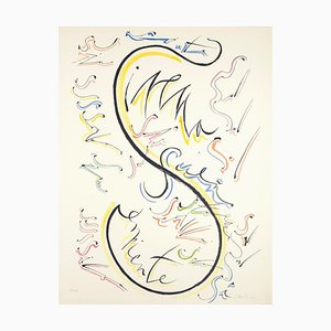 Lithographie Lettre S - Colorée à la Main par Raphael Alberti - 1972 1972