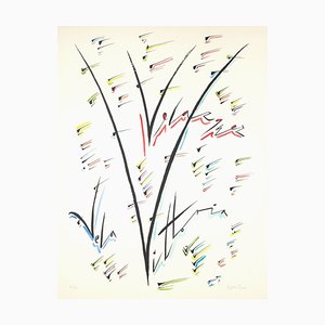 Letter V - Hand-Colored Lithograph by Raphael Alberti - 1972 1972