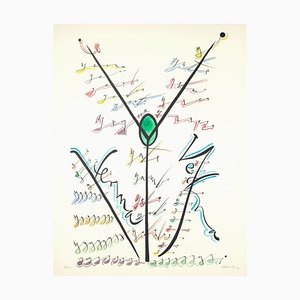 Letter Y - Hand-Colored Lithograph by Raphael Alberti - 1972 1972