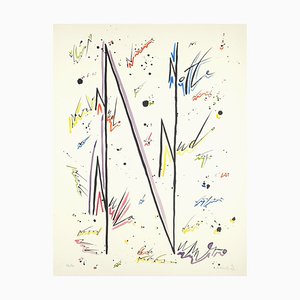 Letter N - Hand-Colored Lithograph by Raphael Alberti - 1972 1972