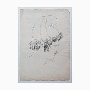 Portrait - Original Drawing in Pencil on Paper by Victor Hubert - Early 1800 Early 19th Century