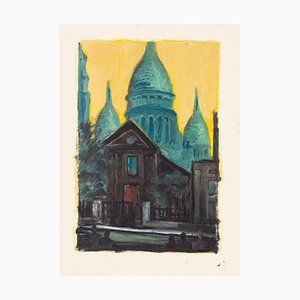 Basilica of the Sacred Heart of Paris - Original Oil Painting - 20th century 20th century