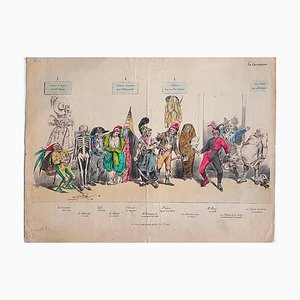 Lithographie Le Caricature Hand-Colored par Jean-Jacques Grandville - 1831 1831