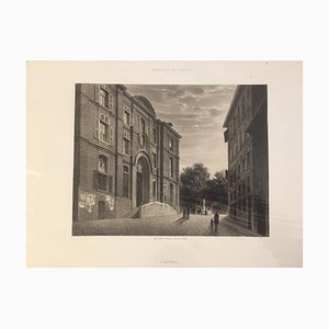L'Hopital - Original Lithograph by Antonio Fontanesi - 1854 1854