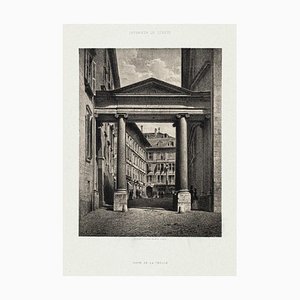 Porte de la Treille - Original Lithograph by Antonio Fontanesi - 1854 1854