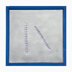 Seams on Silver - Pintura acrílica original de Mario Bigetti - 2020 2020