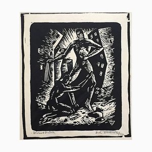 The Plea - Original Woodcut - Early 20th Century Early 20th Century