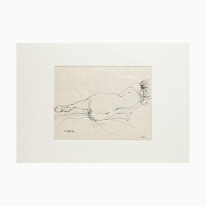 Nude from the Back - Original Drawing de Sergio Barletta - 1974 1974