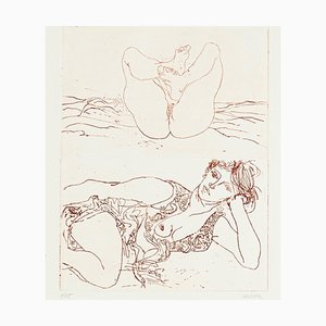 Nude - Original Etching by Sergio Barletta - 1980s 1980s