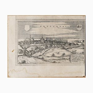 Map of Broversavia - Original Etching by George Braun - Late 16th Century 16th Century