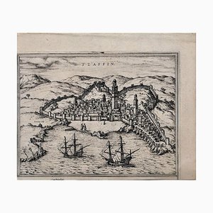 Map of Safi - Original Etching by George Braun - Late 16th Century Late 16th Century