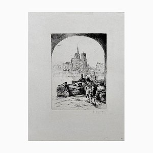 Paris - Original Etching by Auguste Brouet - Early 20th Century Early 20th Century