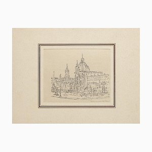 Navona Square - Original Artwork by Ildebrando Urbani - Mid 20th Century Mid 20th Century